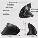 Mouse Vertical Ergonômico Sem Fio HOMEFISH – 3 DPI Ajustáveis e Conexão 2.4GHz